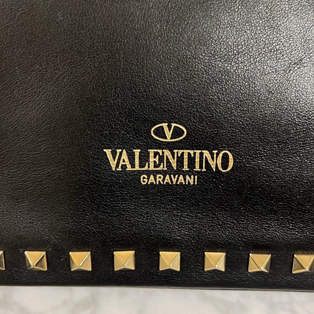 Valentino Rock Stud Black Leather Clutch   NWT - Picture 2 of 11